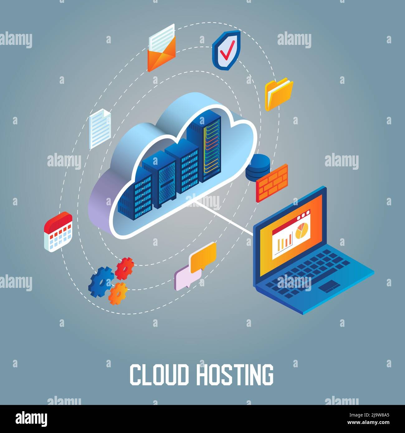 Cloud hosting illustration